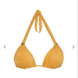 VIX Mustard Swim Bikini Top Size DD NWT Scales Bia Tube Top